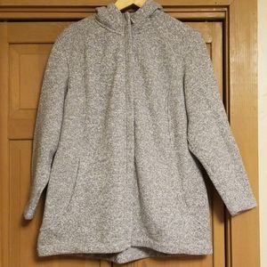Lands' End 1X Gray Fleece Jacket